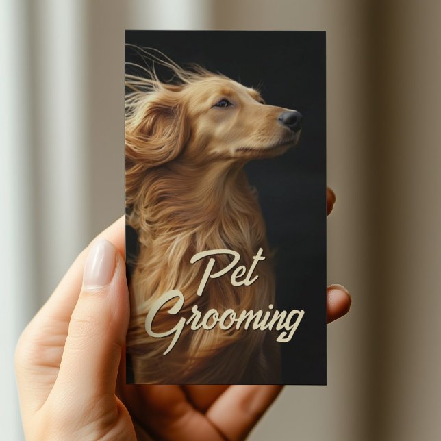 Pet Grooming Salon Boutique Afgan Hound Portrait Visitenkarte (Perfect for business)