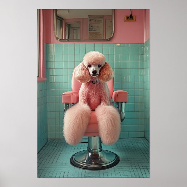 Pet Grooming Salon Boutique Poodle Portrait Poster (Vorne)