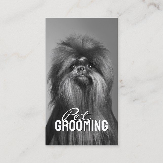 Pet Grooming Salon Care Affenpinscher Portrait Visitenkarte (Vorderseite)