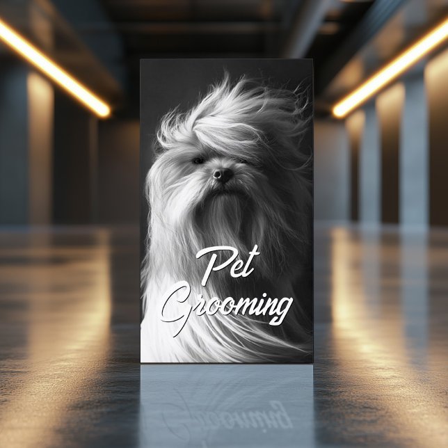 Pet Grooming Salon Care Boutique Yorkshir Portrait Visitenkarte (Perfect for business)