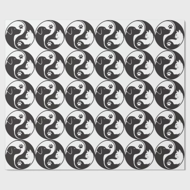 Pet Harmony Yin Yang Muster Geschenkpapier - Katze (Flach)