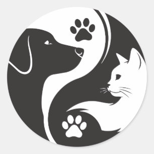 Pet Harmony Yin Yang Vinyl Aufkleber - Hund und Ka