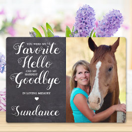Pet Horse Memorial Personalisiert Equine Foto Fotoplatte