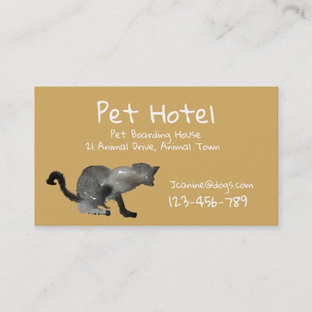 Pet Hotel Boarding Zwinger beruflich Business Ca Visitenkarte (Vorderseite)