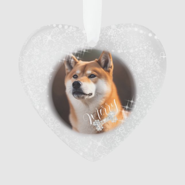 Pet Hund Weihnachtssilber Ornament (Vorderseite)