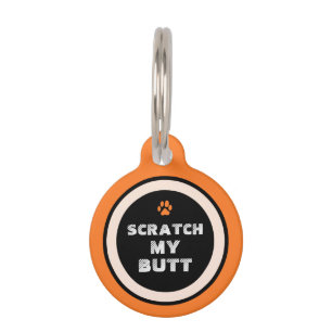 Pet ID Tag - Orange & Black - Scratch Mein Hintern Haustiermarke