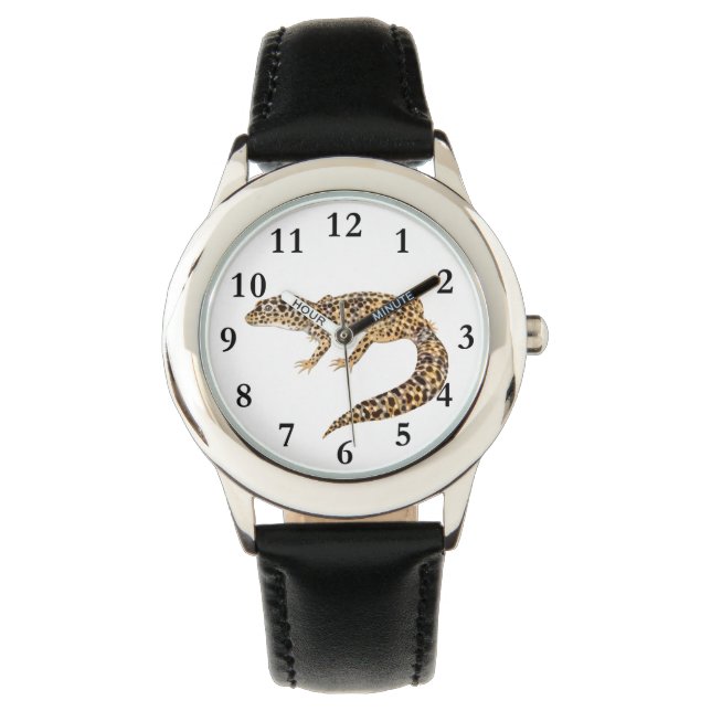 Pet Leopard Gecko Lizard Kid's Watch Armbanduhr (Vorderseite)