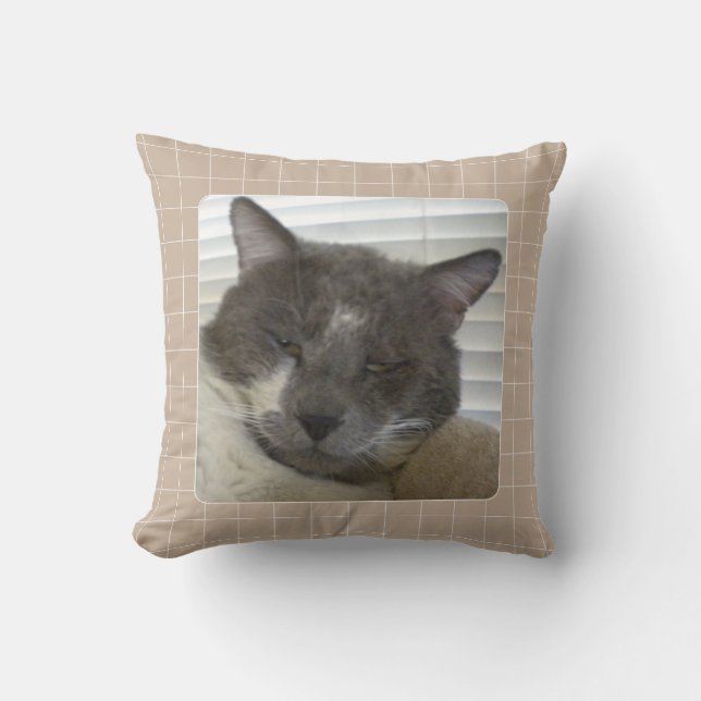 PET LIEBE Pet Foto Throw Kissen / Beige (Vorderseite)
