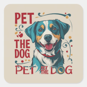 Pet-Liebe Quadratischer Aufkleber