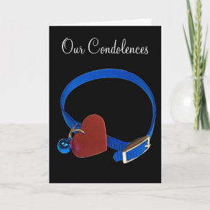 Pet Loss Beileid Blue Collar Red Heart Template Karte