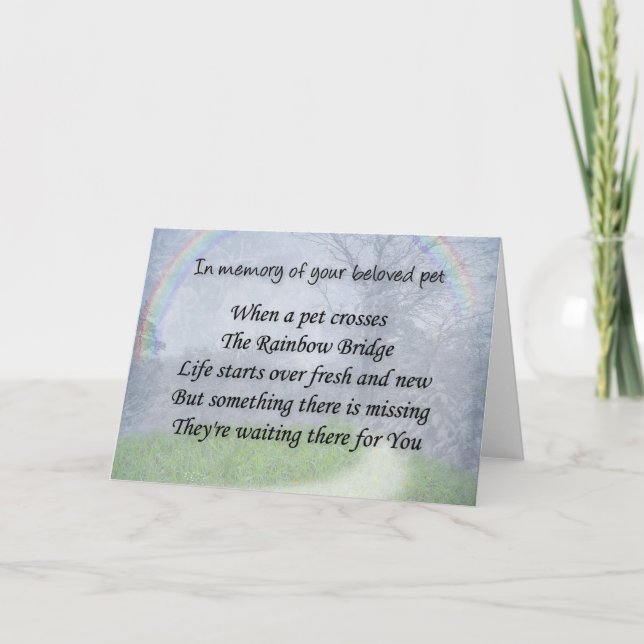 Pet Loss Beileid Card - Begleiter wartet auf Sie Karte (Vorderseite)