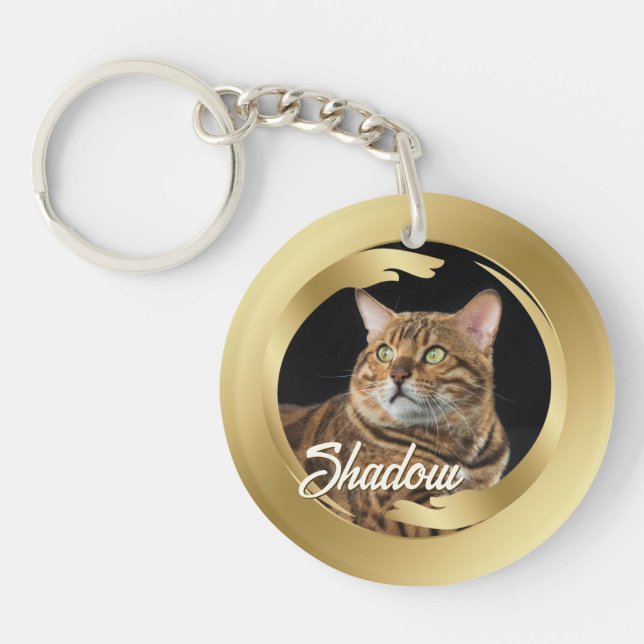Pet Loss Beileid Memorial Keepake Gold Symbol Schlüsselanhänger (Vorderseite)