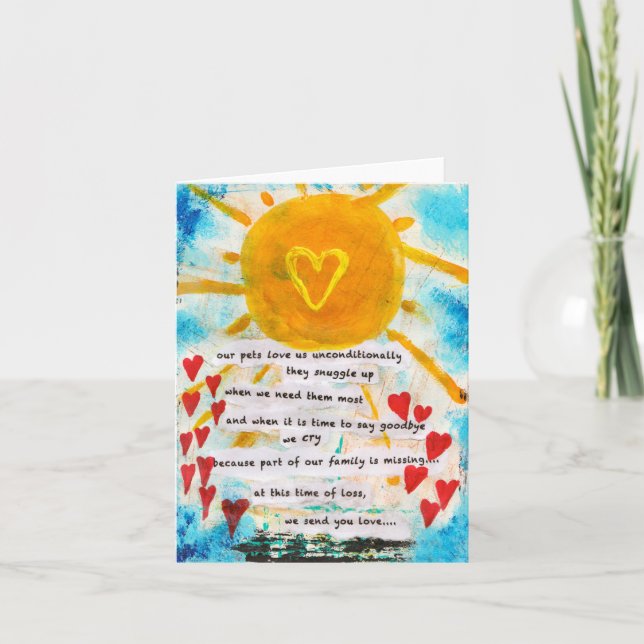 Pet Loss - Blank Pet Sympathy Card Karte (Vorderseite)