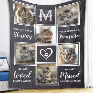 Pet Loss Cat Memorial Geschenk Einzigartiges Foto  Fleecedecke