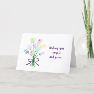 Pet Loss Condolences Beileid Paws Floral Katze Hun Karte
