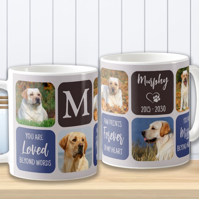 Pet Loss Dog Memorial Custom Modernes Foto Kaffeetasse (Von Creator hochgeladen)