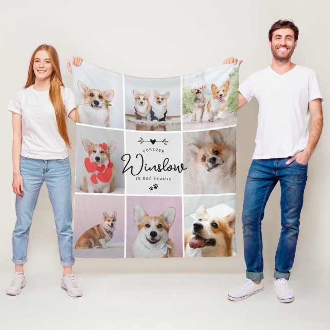 Pet Loss Geschenk Hund Memorial Foto Collage Keepa Fleecedecke (Beispiel)