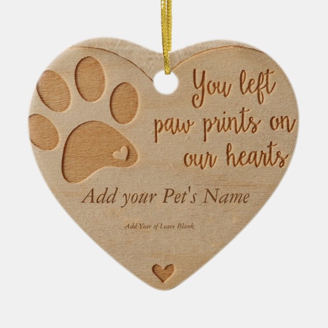 Pet Loss - Heart Wood like Ornament (Vorne)