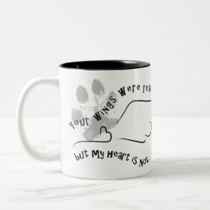 Pet Loss - Ihre Flügel waren fertig Zweifarbige Tasse