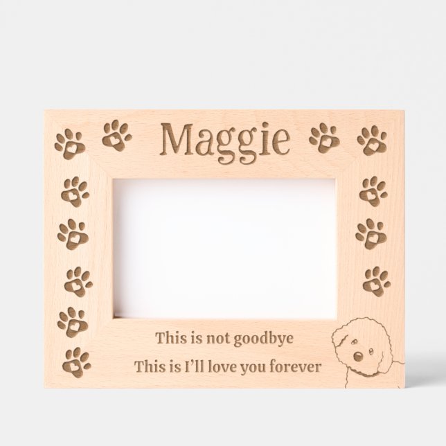 Pet Loss Memorial Bichon Frisé Geätzte Rahmen (Vorderseite)