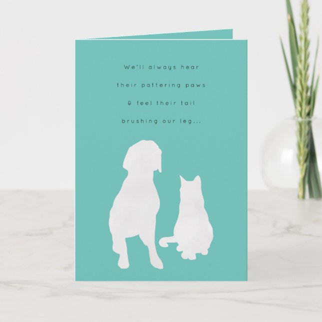 Pet Loss Pattering Paws Sympathy Card Karte (Vorderseite)