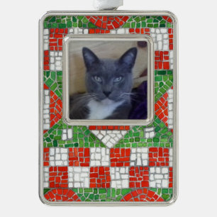 PET LOVE Rahmen-Ornament / Mosaik vertikal Silber