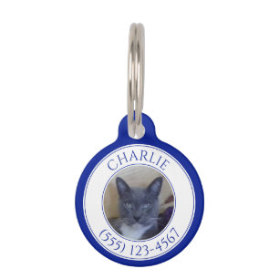 PET LOVE Runde Hundemarke / Navyblau Haustiermarke