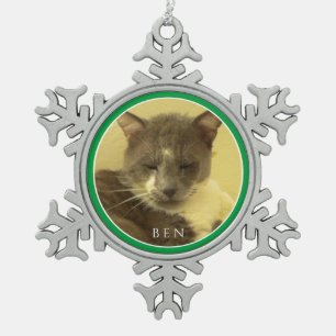 PET LOVE Zinnschneeklocke / Grün Schneeflocken Zinn-Ornament