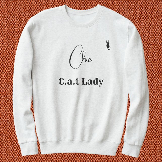Pet Lover Ash And Black Script Customized Cat Mom Sweatshirt (Von Creator hochgeladen)