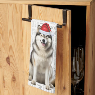 Pet Lover Holiday Alaskan Malamute Dog Weihnachten Geschirrtuch