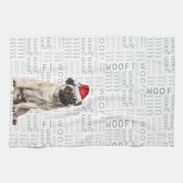 Pet Lover Holiday Pug Santa Dog Christmas Geschirrtuch