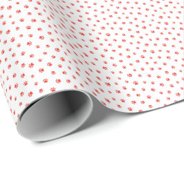 Pet Lover Paw Prints Cats Hunde Red Fun Geschenkpapier