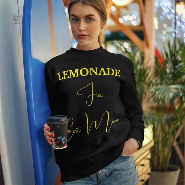 Pet Lover Yellow Script Cat Mom Customized Black Sweatshirt (Von Creator hochgeladen)