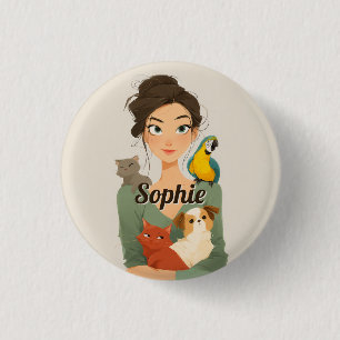 Pet Lover's gemütliches Portrait Button