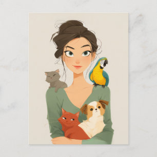 Pet Lover's gemütliches Portrait Postkarte
