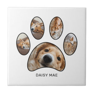 Pet Lovers Paw Print Foto Collage Personalisiert Fliese