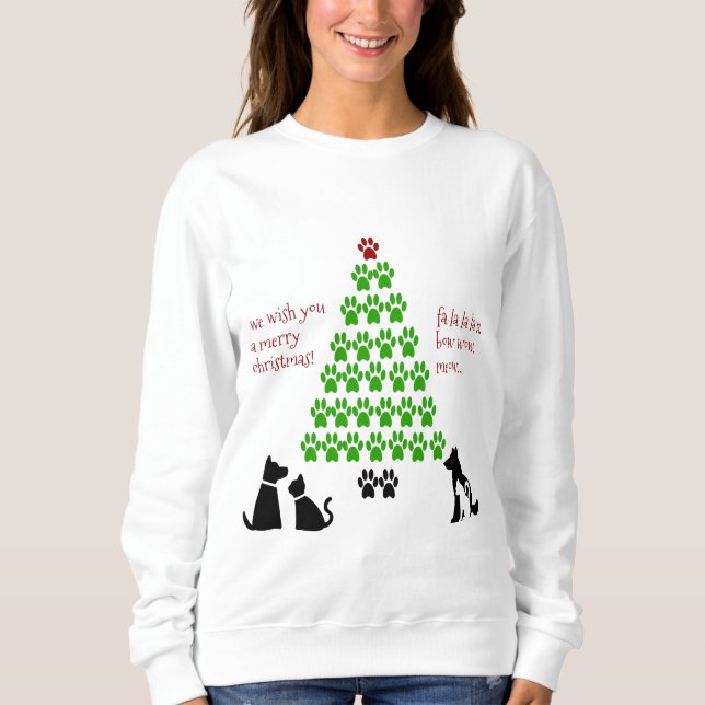 Pet Lover's Weihnachtsbaum Sweatshirt (Vorderseite)