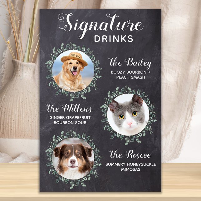 Pet Mariage Signature Boissons 3 Photo Tableau noi (Créateur téléchargé)