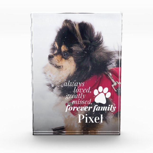 Pet Memorial Beileid Pet Loss Foto Block (Vorderseite)