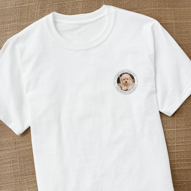 Pet Memorial Certified Good Boy Custom Foto T-Shirt (Von Creator hochgeladen)