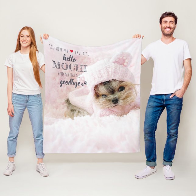 Pet Memorial Favorit Hallo Zitat Keepake Foto Fleecedecke (Beispiel)