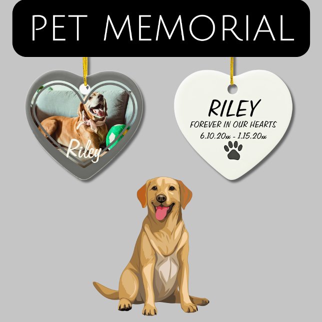 Pet Memorial Forever Heart Keepake Dog Foto Keramik Ornament (Von Creator hochgeladen)