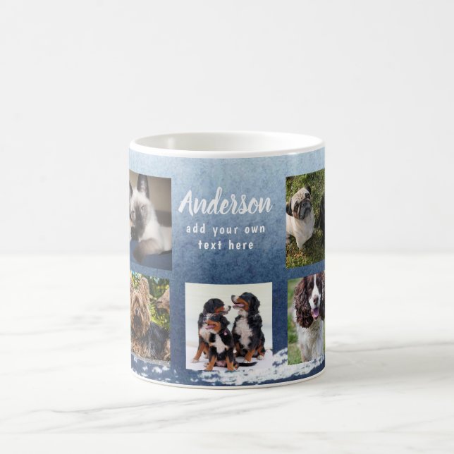 Pet Memorial FOTO COLLAGE Geschenk - TEXT hinzufüg Kaffeetasse (Mittel)