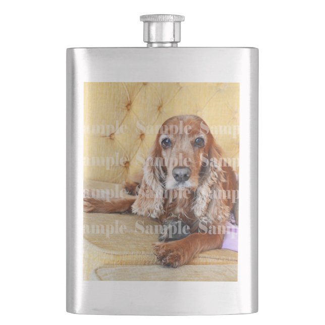 Pet-Memorial Foto PERSONALISIEREN Flachmann (Vorderseite)