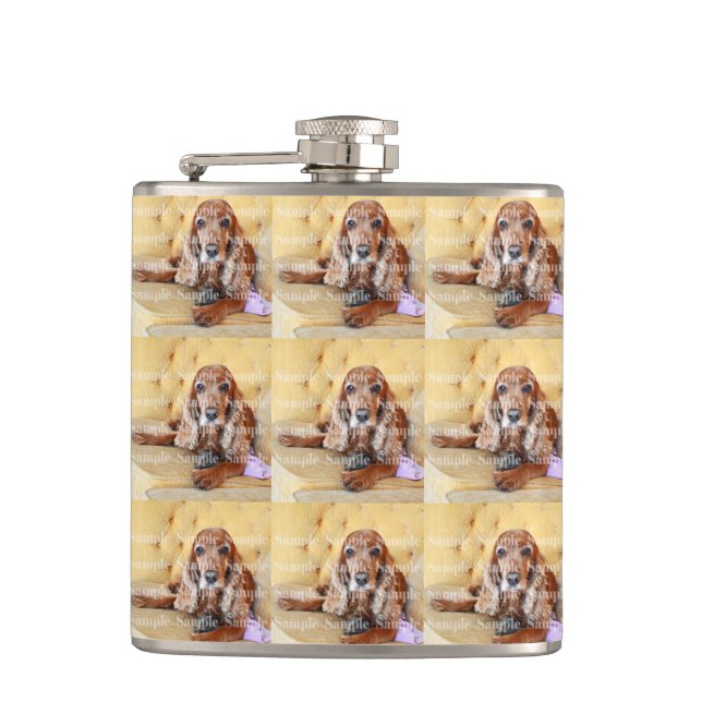 Pet-Memorial Foto PERSONALISIEREN Flachmann (Vorderseite)