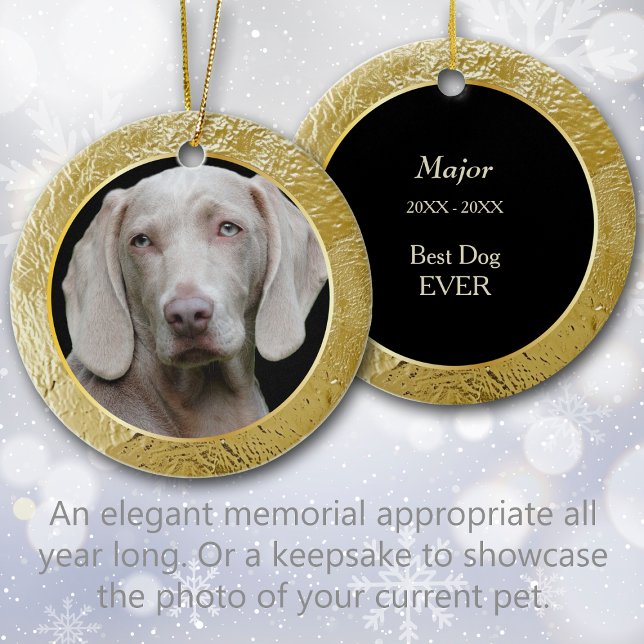 Pet Memorial Gold Foil Frame Photo Keepsake Keramik Ornament (Von Creator hochgeladen)