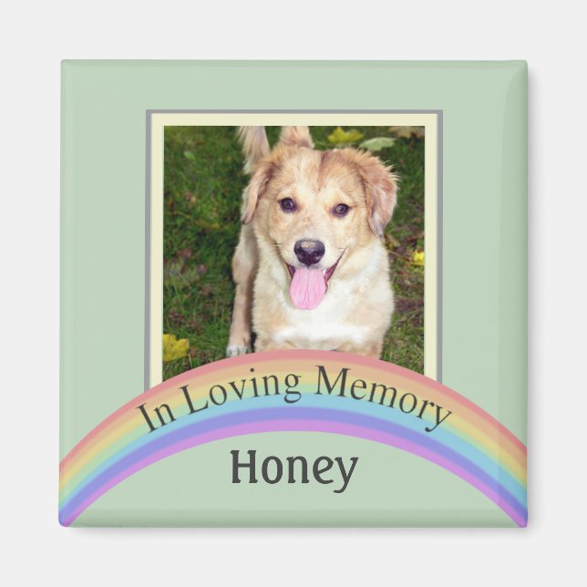 Pet-Memorial (grün) für Fotos mit individualisierb Magnet (Vorne)