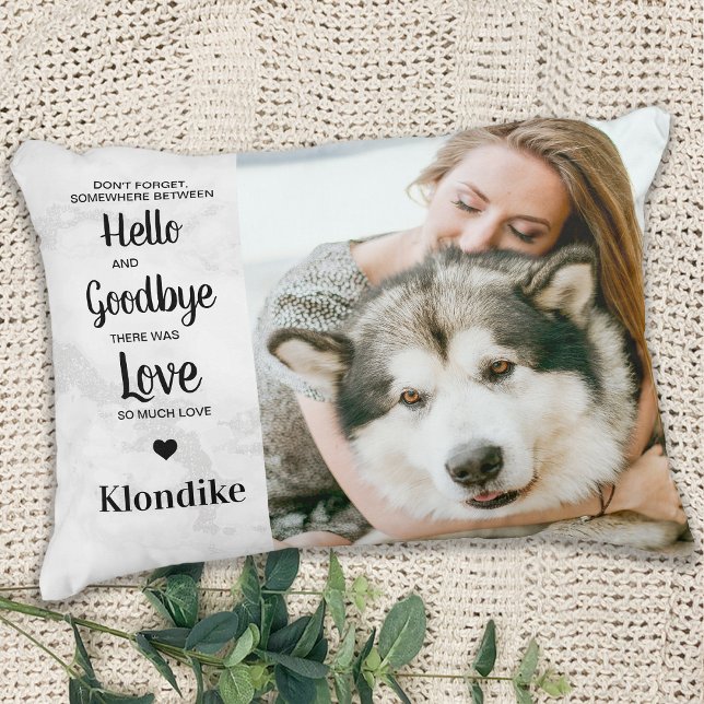 Pet Memorial Hallo Auf Wiedersehen Zitat Dog Foto Dekokissen (Von Creator hochgeladen)