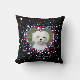 Pet Memorial Heart Confetti Patriotic Kissen