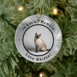Pet Memorial In Loving Memory Cat Photo Tribute Keramik Ornament